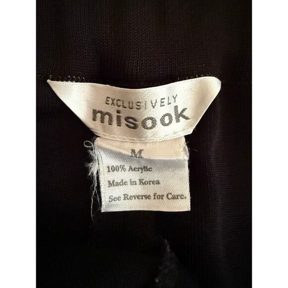 Exclusively Misook Pull On Elastic Waist Pants Women’s Size M Black Acrylic - Picture 5 of 5